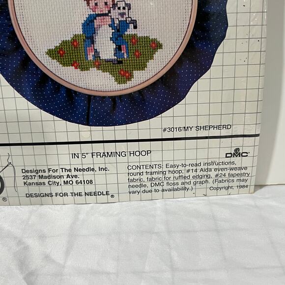 Vintage 1984 The Lord Is My Shepherd Cross Stitch Kit Biblical Psalm - Picture 3 of 8